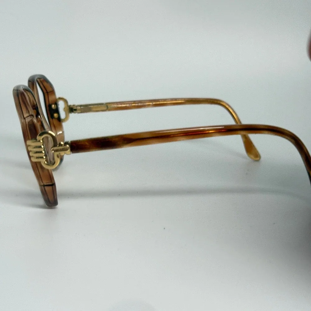Luxottica Jasmine Vintage Eyeglass Frames‎ Amber Tortoise Italy 140 H5774 56015